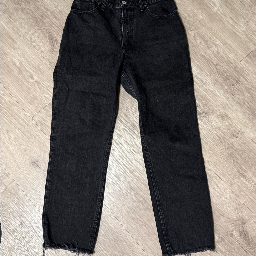 Abercrombie & Fitch Black High-Rise Straight Jeans